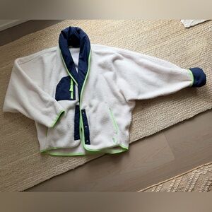 FP Movement by Free People Cream and Navy Teddy Jacket